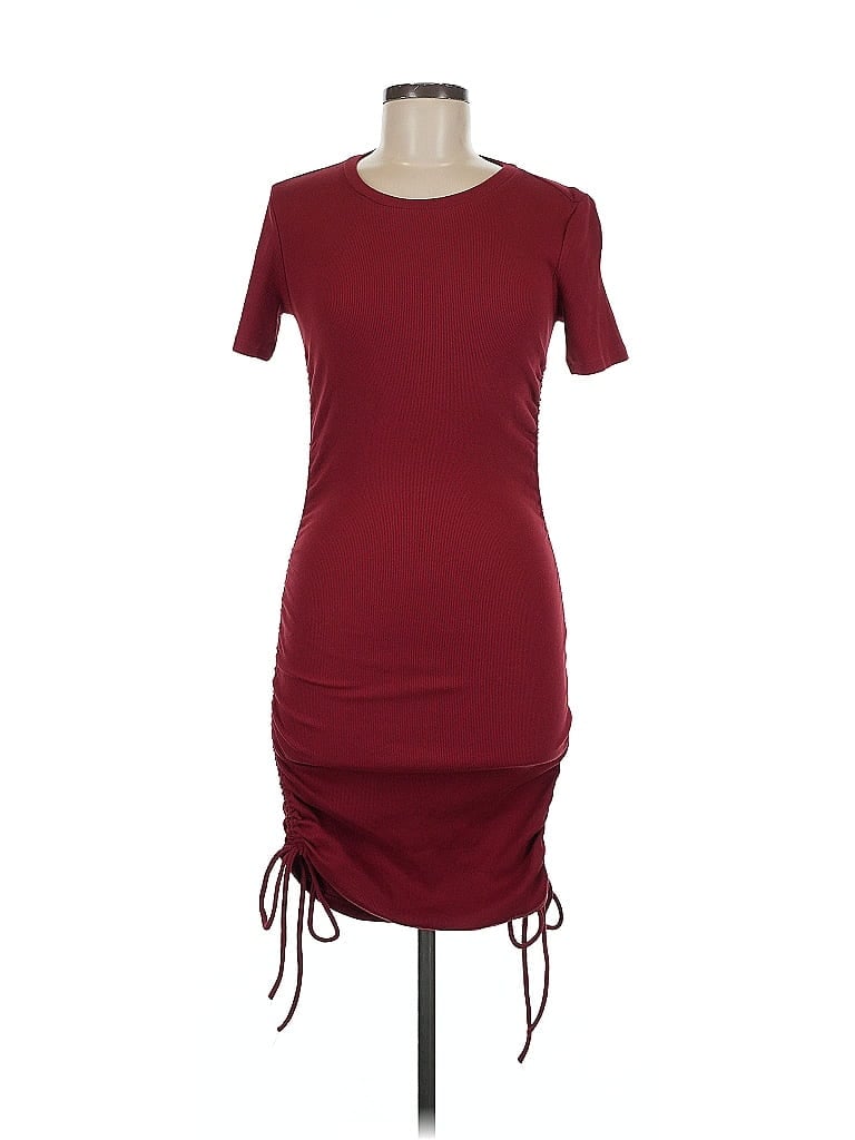 Pre-owned Zara Casual Dress In Burgundy