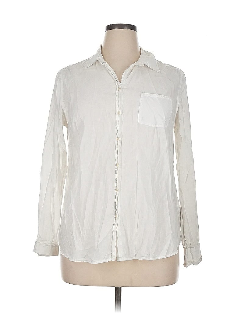 Pre-owned Merona Long Sleeve Button Down Shirt In White