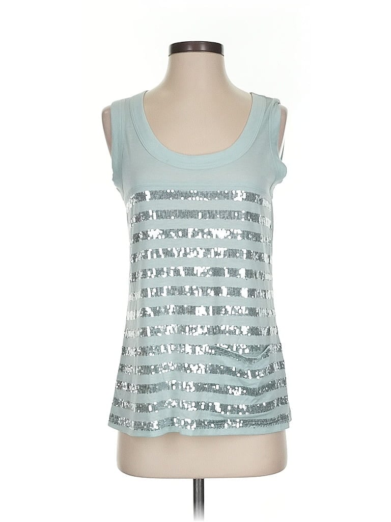 Pre-owned Karen Kane Tank Top Silver Strapless Neckline Tops