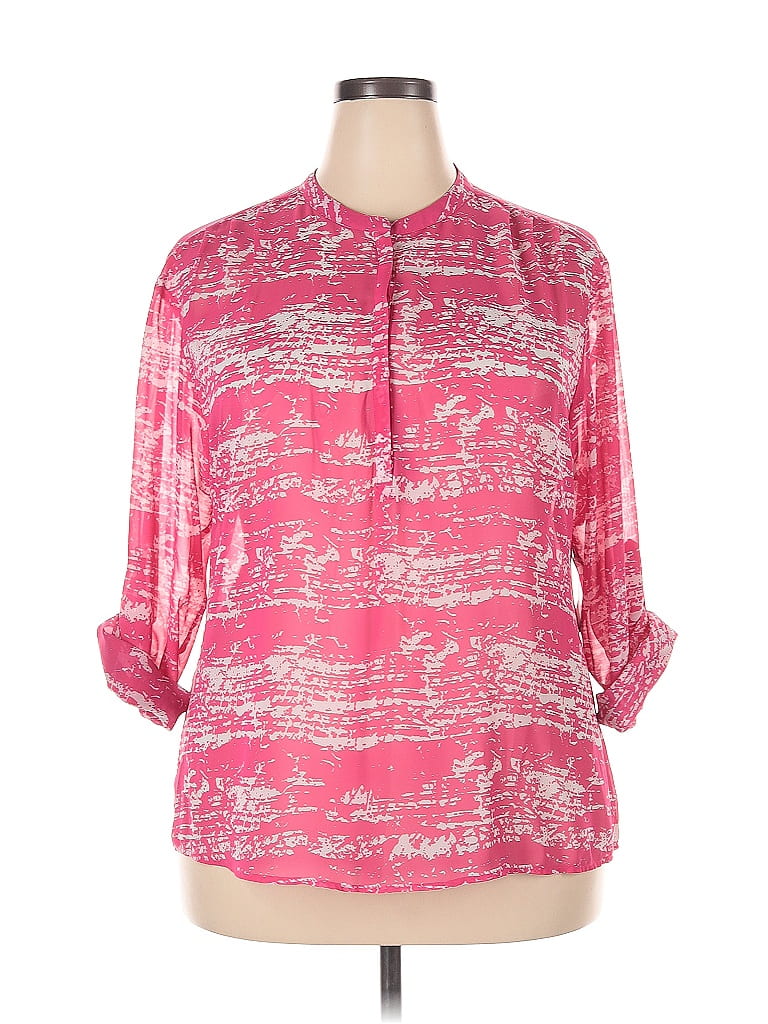 Pre-owned A.n.a. A New Approach 3/4 Sleeve Blouse In Pink