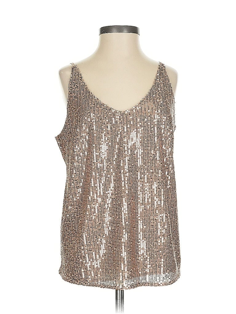 Pre-owned Banana Republic Factory Store Sleeveless Top Silver Scoop Neck Tops