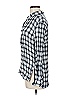 Le Lis 100% Rayon Checkered-gingham Blue Long Sleeve Blouse Size M - photo 5