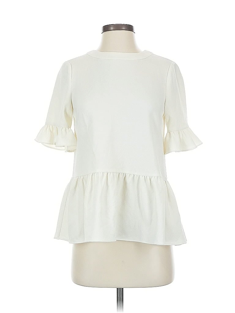 Pre-owned Kate Spade New York Short Sleeve Blouse In White