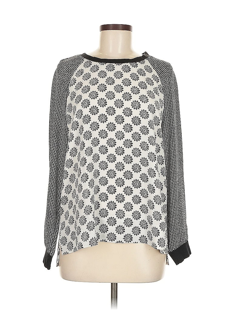 Pre-owned Ann Taylor Loft Long Sleeve Blouse In Gray