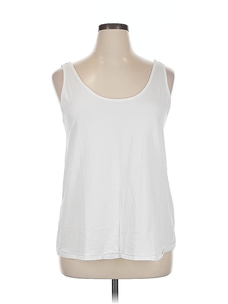 Pre-owned Lane Bryant Sleeveless T-shirt In White