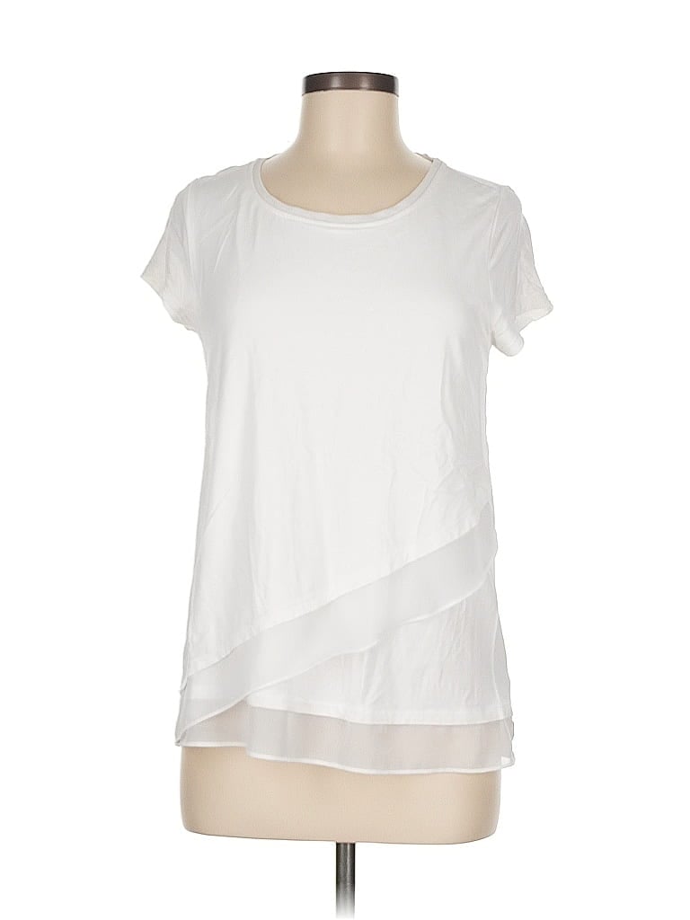 Pre-owned The Limited Short Sleeve Top White Crew Neck Tops