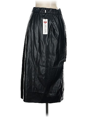 Kate Kasin Faux Leather Skirt (view 2)