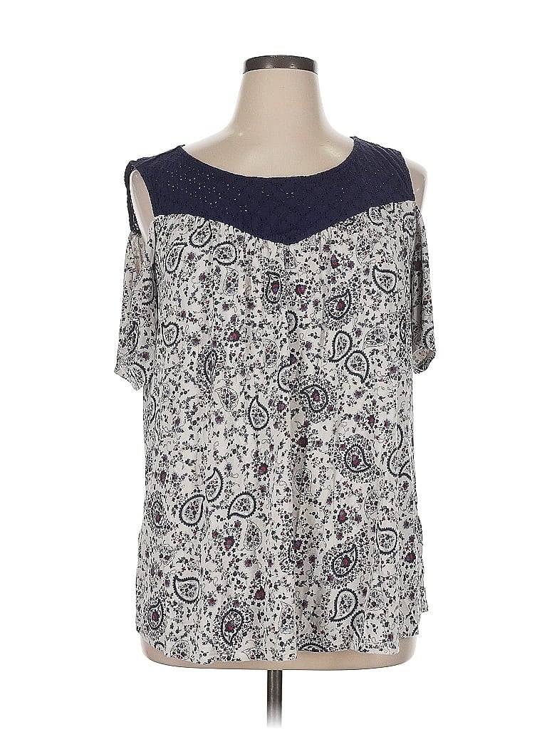 Pre-owned Torrid Short Sleeve Blouse In Blue