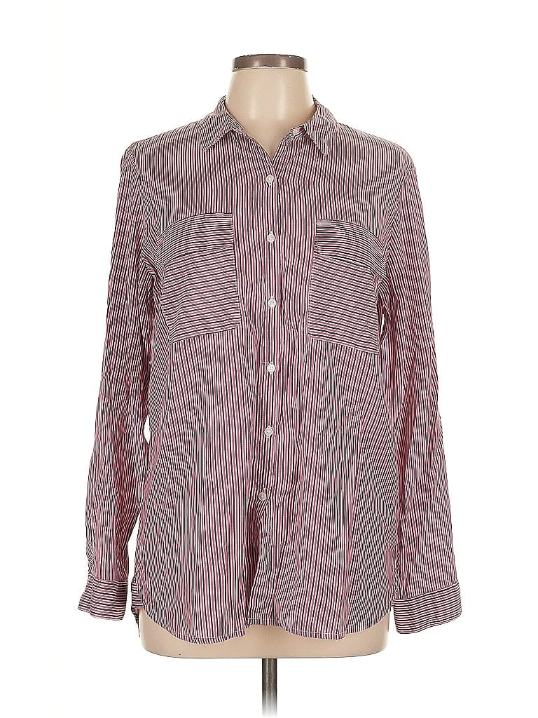 Pre-owned Express Long Sleeve Blouse In Burgundy