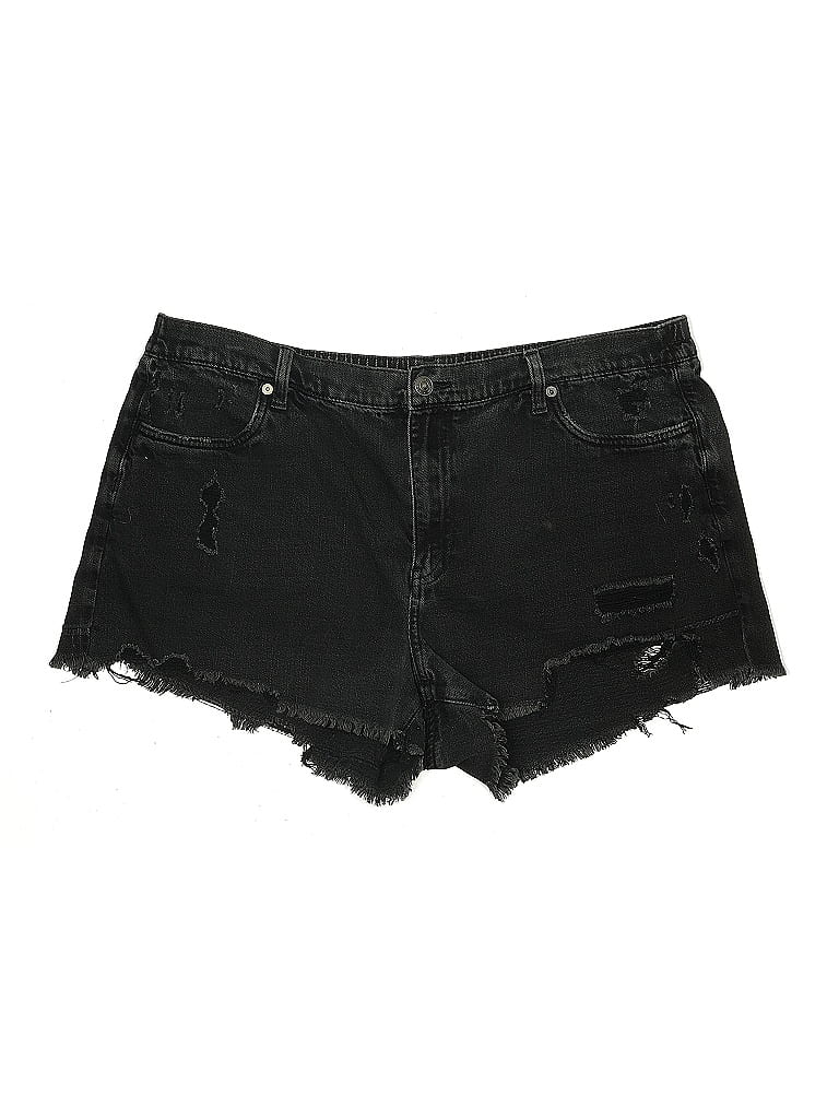 Pre-owned Aerie Denim Shorts In Black