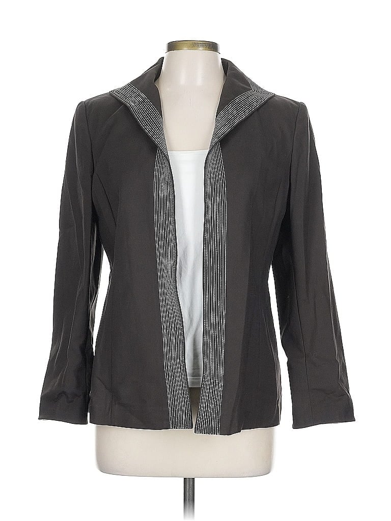 Pre-owned Linda Allard Ellen Tracy Blazer Jacket In Gray