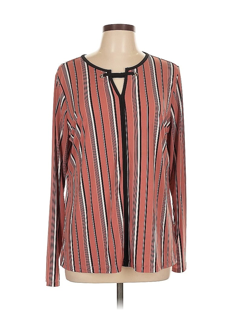 Pre-owned Liz Claiborne Long Sleeve Blouse In Red