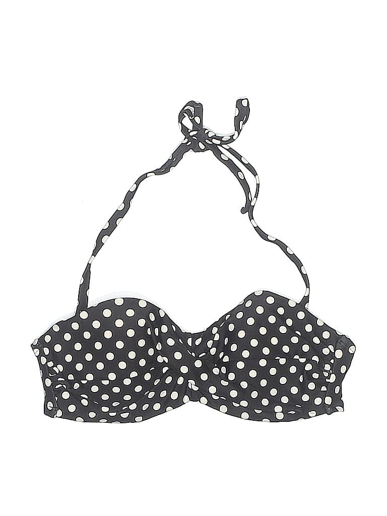 Pre-owned Merona Swimsuit Top Black Polka Dots Pattern Swimwear