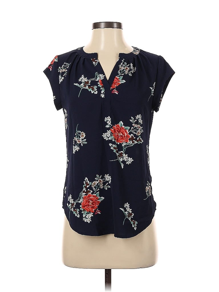 Pre-owned Fun2fun Short Sleeve Henley Shirt In Blue