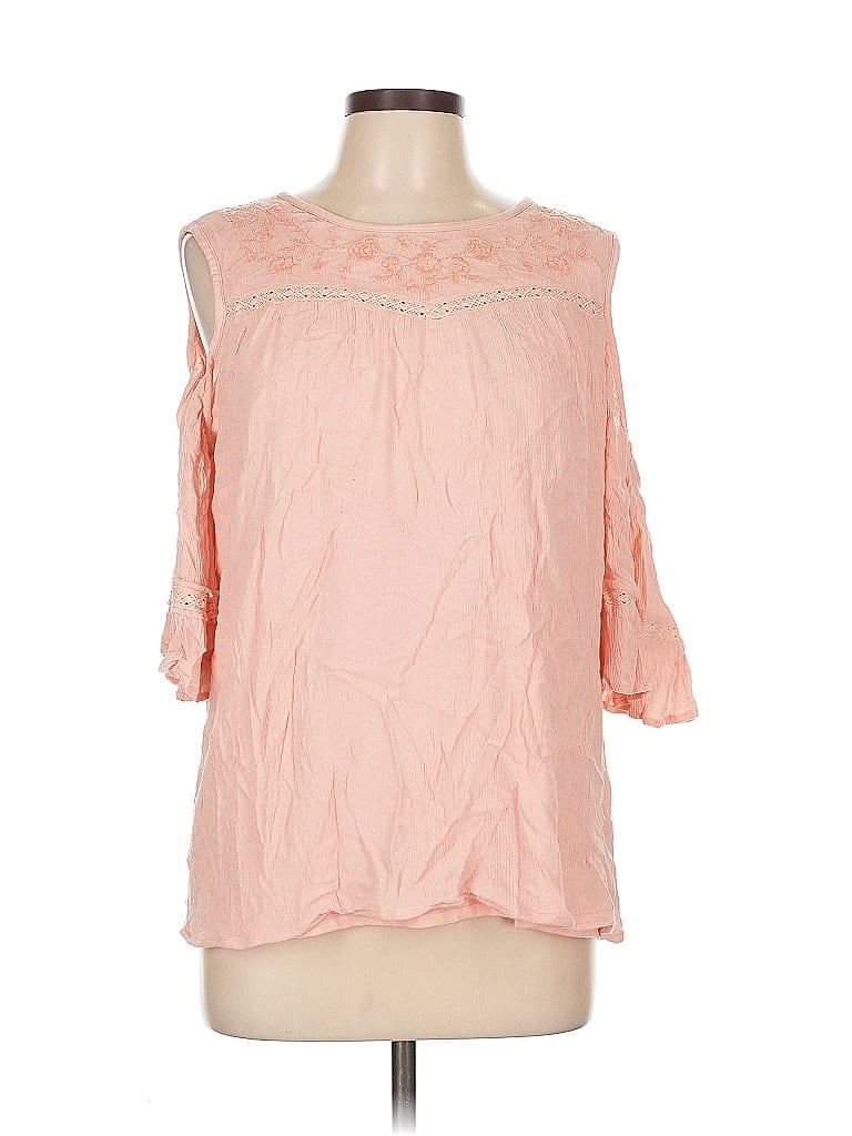 Click to view more detailed imagery on our partner's website Pre-owned St. John's Bay 3/4 Sleeve Blouse In Pink