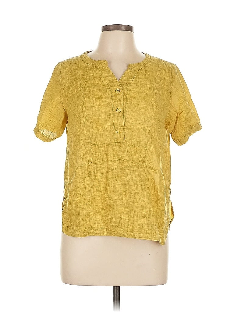 ASSORTED BRANDS Pre-owned Short Sleeve Blouse In Yellow