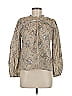 Let Me Be 100% Cotton Paisley Tan Long Sleeve Blouse Size 6 - photo 1
