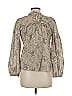 Let Me Be 100% Cotton Paisley Tan Long Sleeve Blouse Size 6 - photo 2