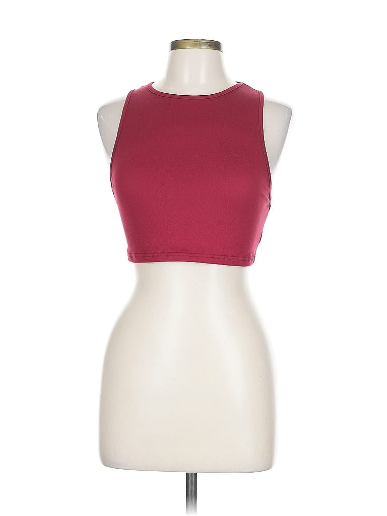 Pre-owned Unbranded Tank Top Burgundy Halter Neckline Tops