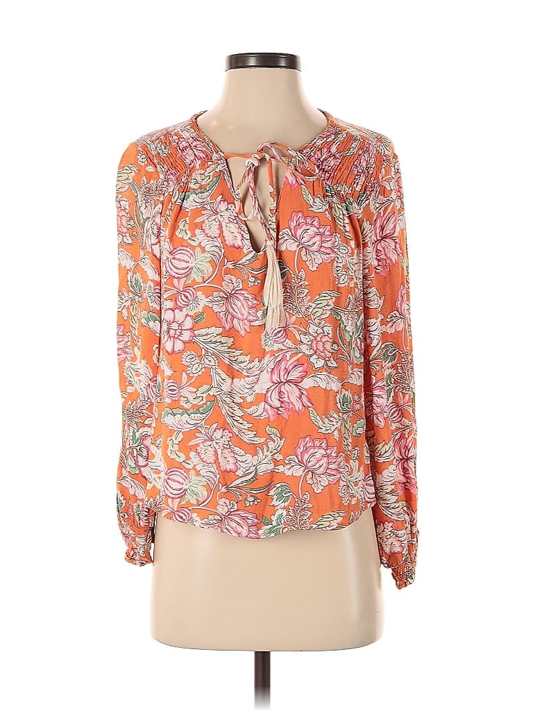 Pre-owned Rachel Rachel Roy Long Sleeve Blouse In Orange