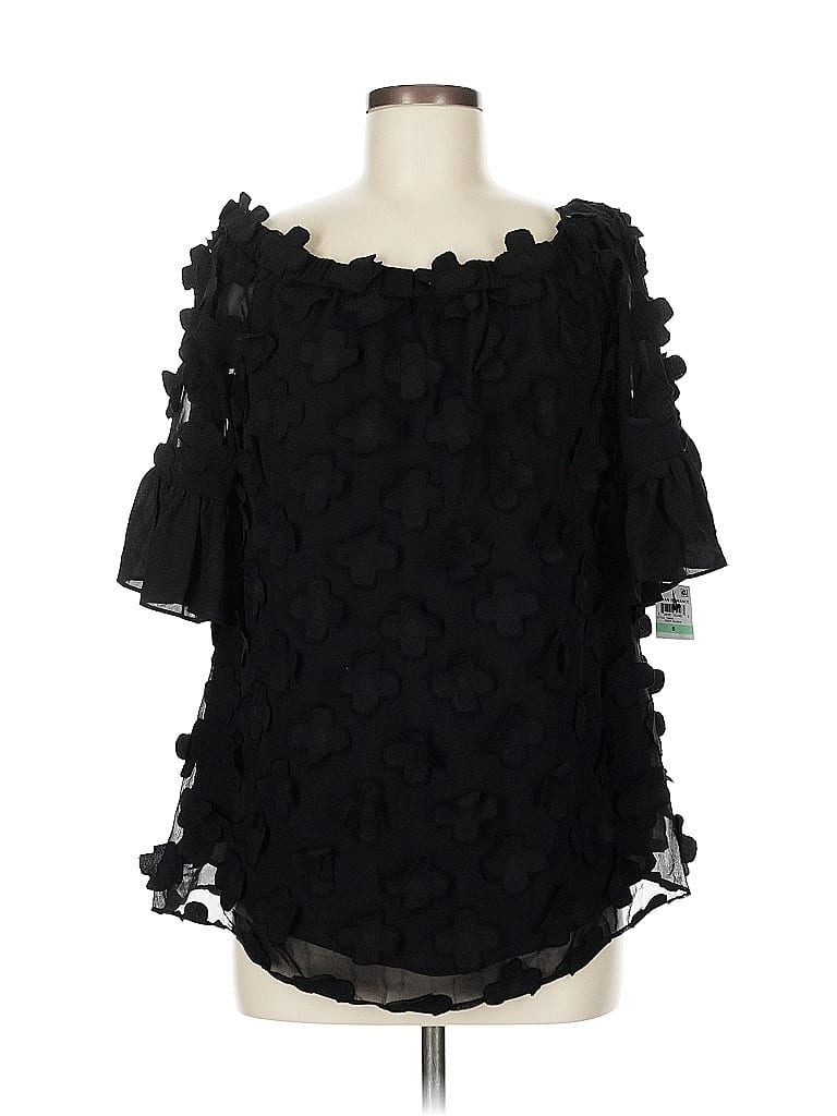 Pre-owned Alfani 3/4 Sleeve Blouse In Black