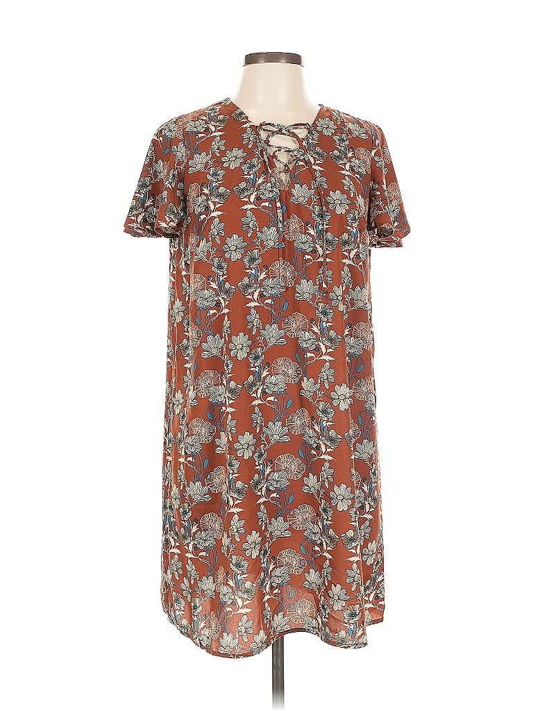 Pre-owned Pink Owl Casual Dress In Brown