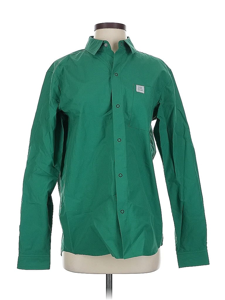 Pre-owned Assorted Brands Long Sleeve Button Down Shirt In Green