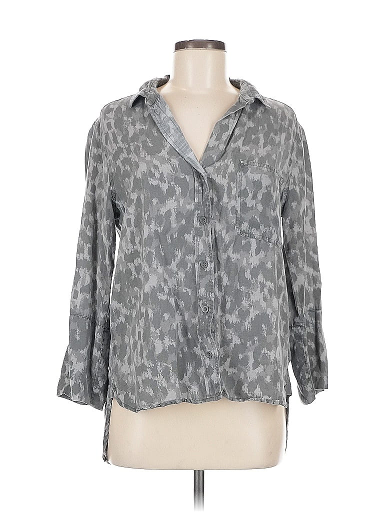 Pre-owned Cloth & Stone 3/4 Sleeve Blouse In Gray