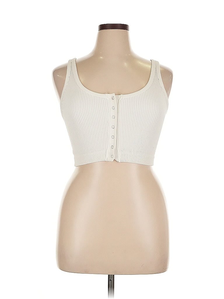 Pre-owned Aerie Tank Top Ivory Sweetheart Neckline Tops In White