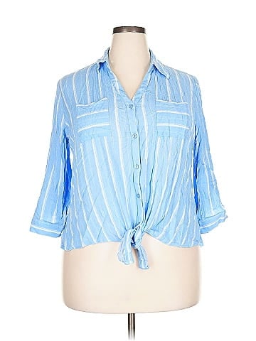 Fortune + Ivy 3/4 Sleeve Button-Down Shirt (view 1)