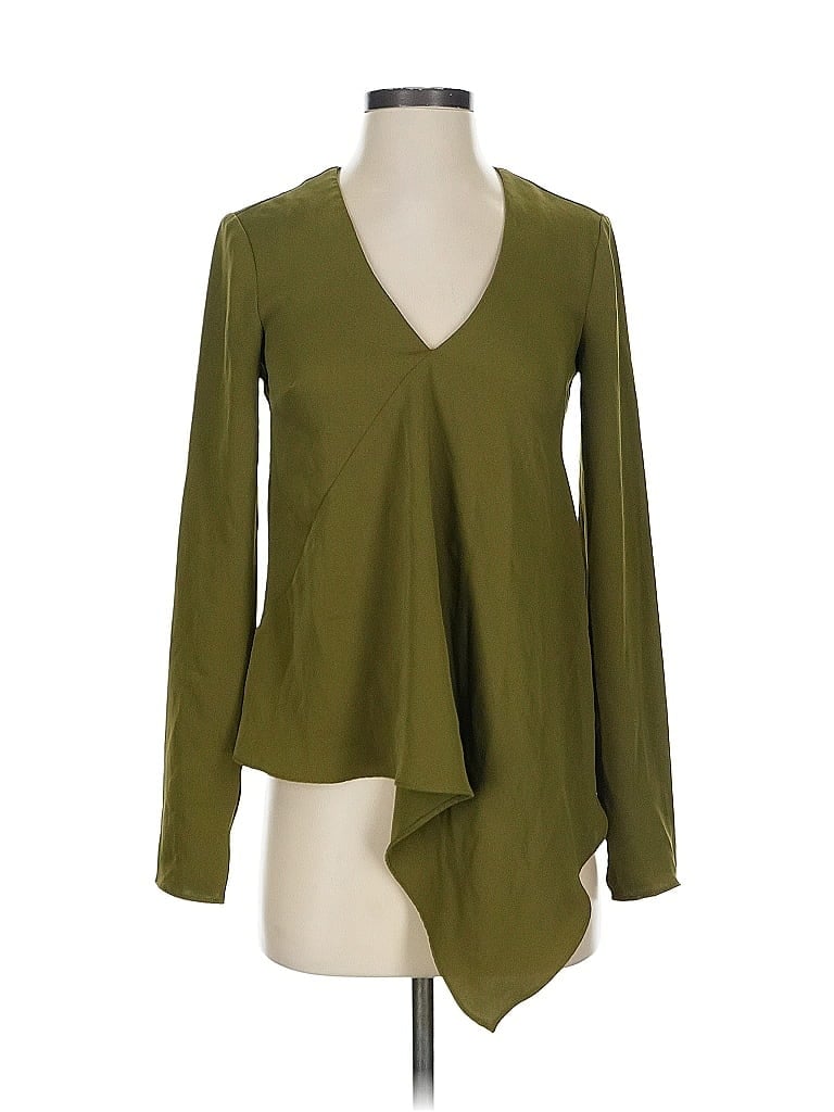 Pre-owned Rachel Rachel Roy Long Sleeve Blouse In Green