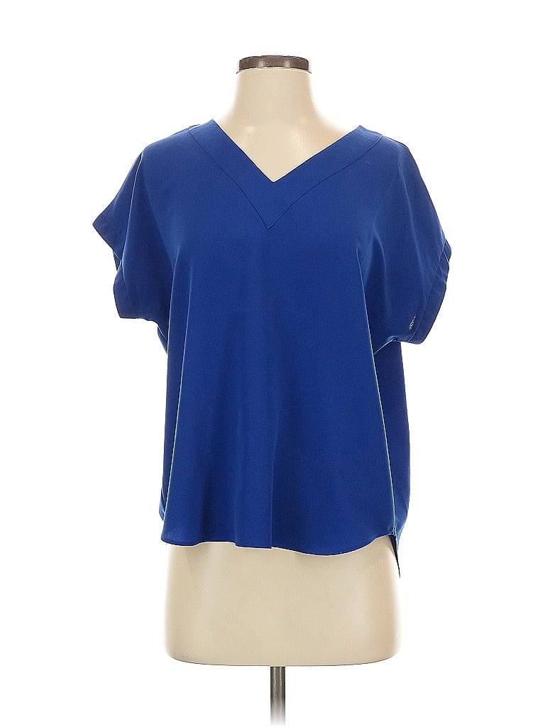 Pre-owned The Limited Short Sleeve Blouse In Blue