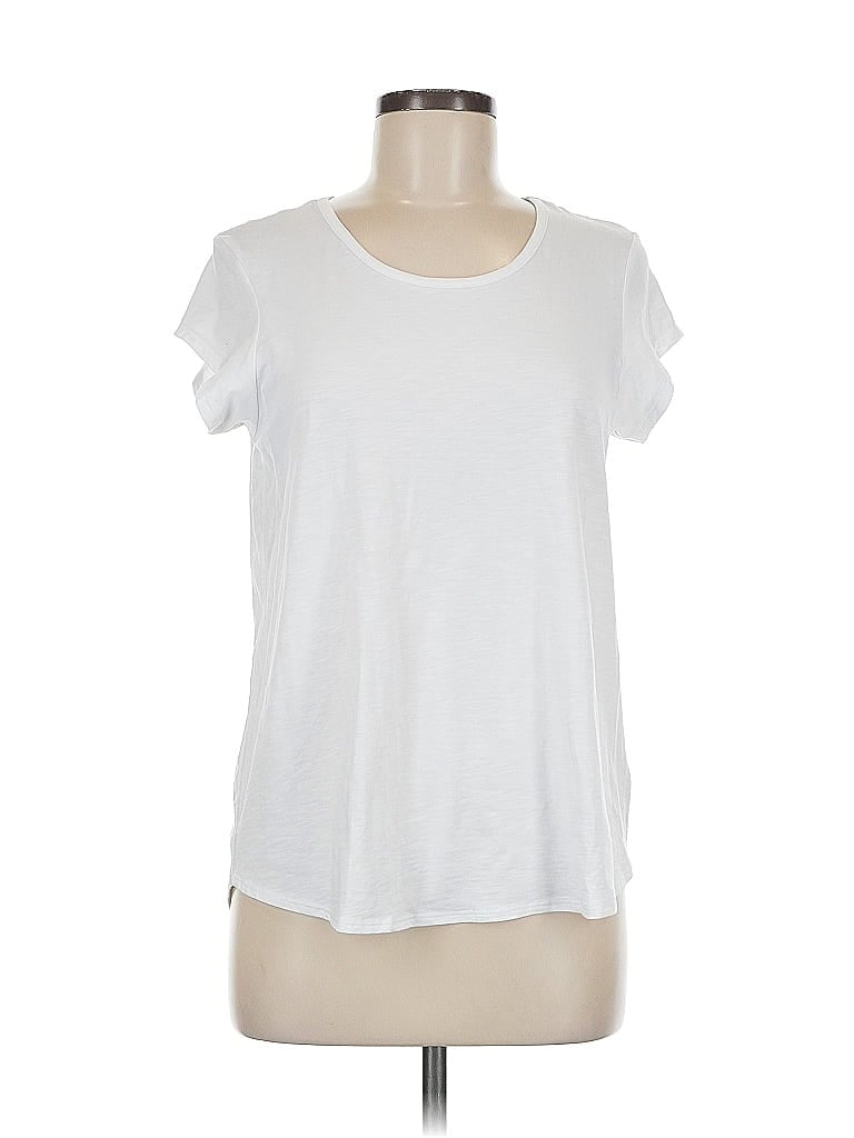 Pre-owned Max Studio Short Sleeve T-shirt In White