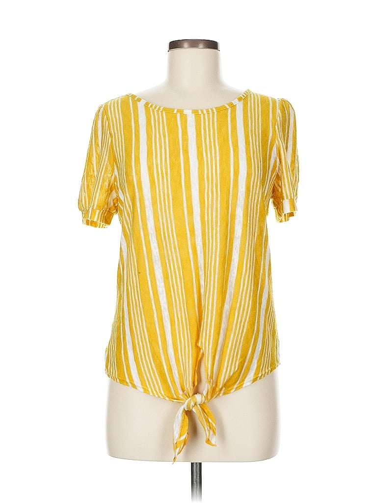 Pre-owned W5 Short Sleeve Blouse In Yellow