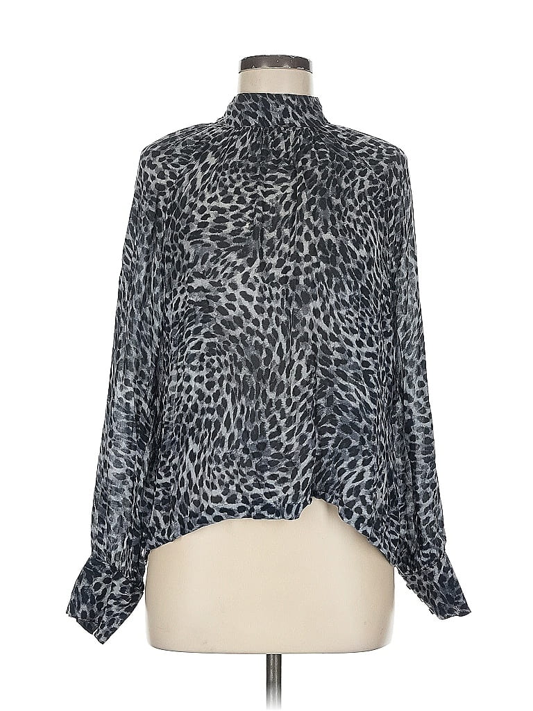 Bella Dahl 100% Rayon Animal Print Gray Long Sleeve Blouse Size M - photo 1