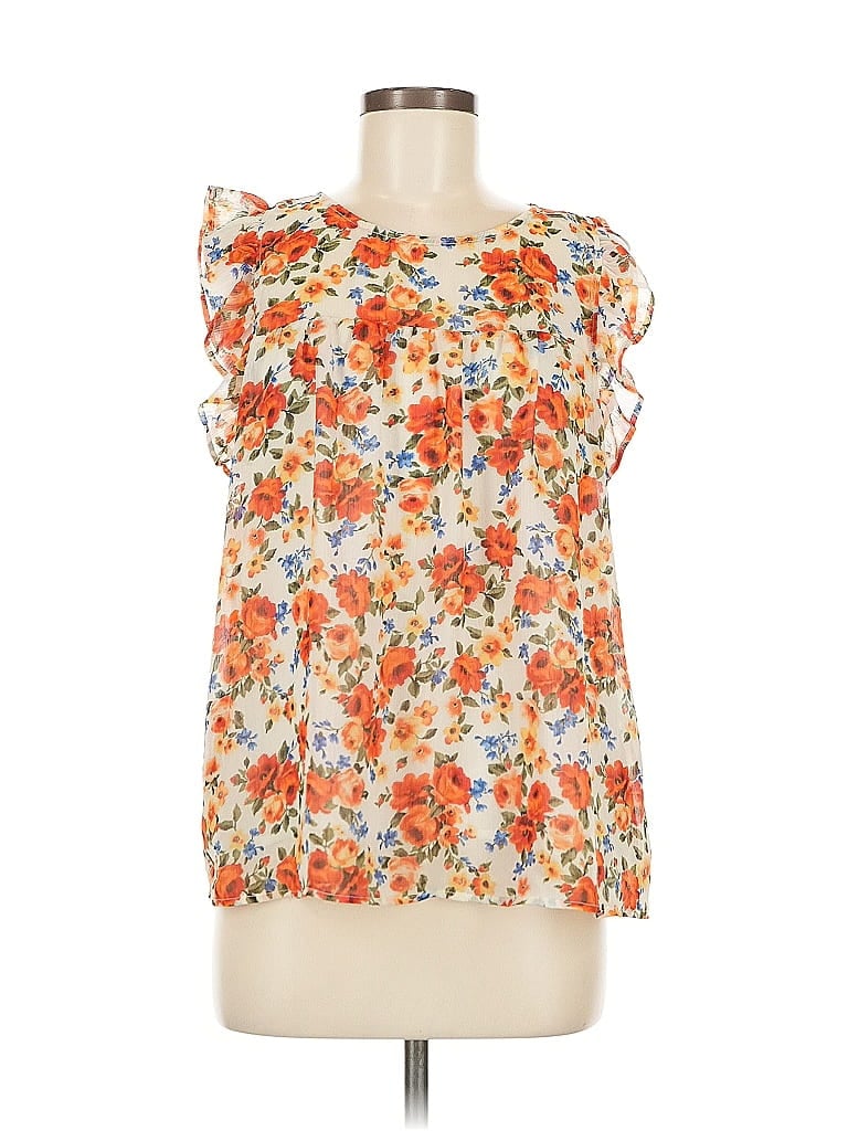 Eri + Ali 100% Polyester Orange Sleeveless Blouse Size M - photo 1
