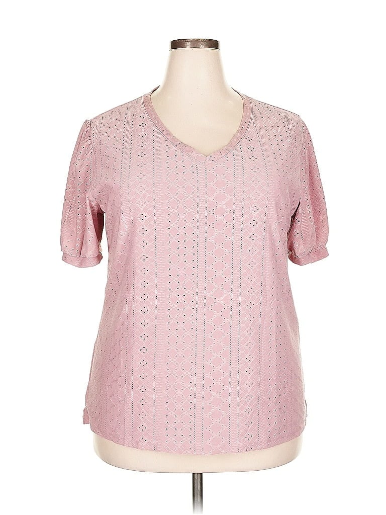 ASSORTED BRANDS Pre-owned Short Sleeve Blouse In Pink