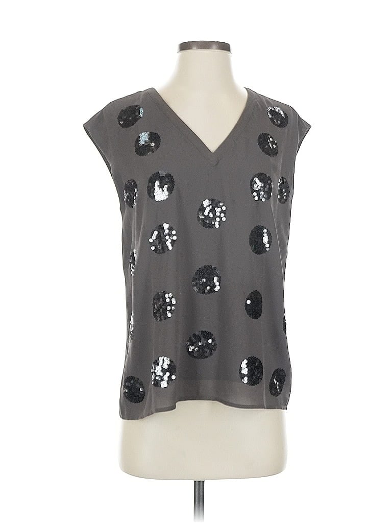 Pre-owned Naked Zebra Sleeveless Blouse In Gray