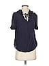 Odille 100% Rayon Blue Short Sleeve Blouse Size 2 - photo 1