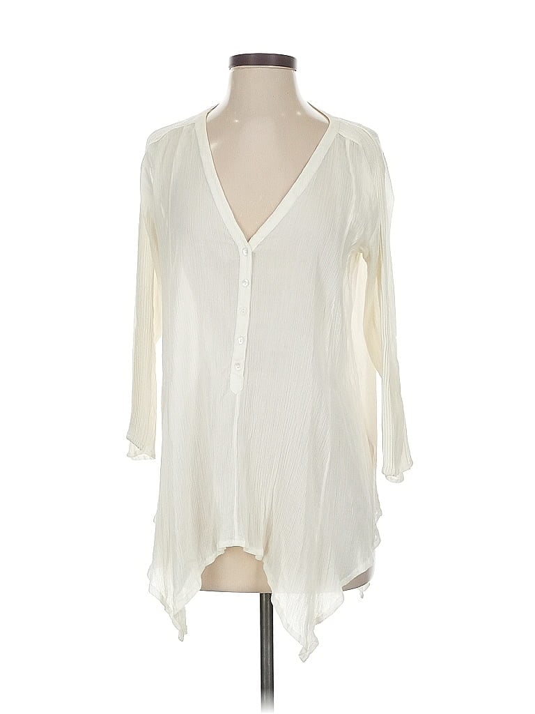 Pre-owned Calypso St Barth 3/4 Sleeve Blouse In White