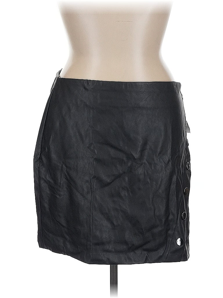 Inc International Concepts Faux Leather Skirt In Black