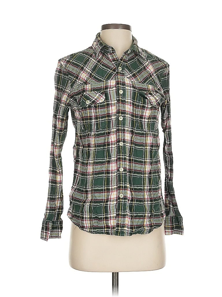 Pre-owned Assorted Brands Long Sleeve Button Down Shirt In Green