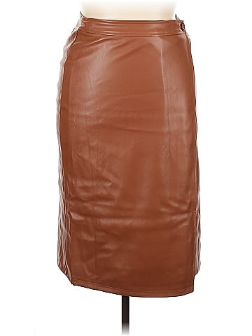 Kate Kasin Faux Leather Skirt (view 1)