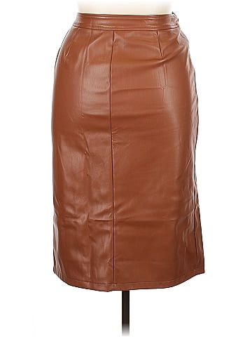 Kate Kasin Faux Leather Skirt (view 2)