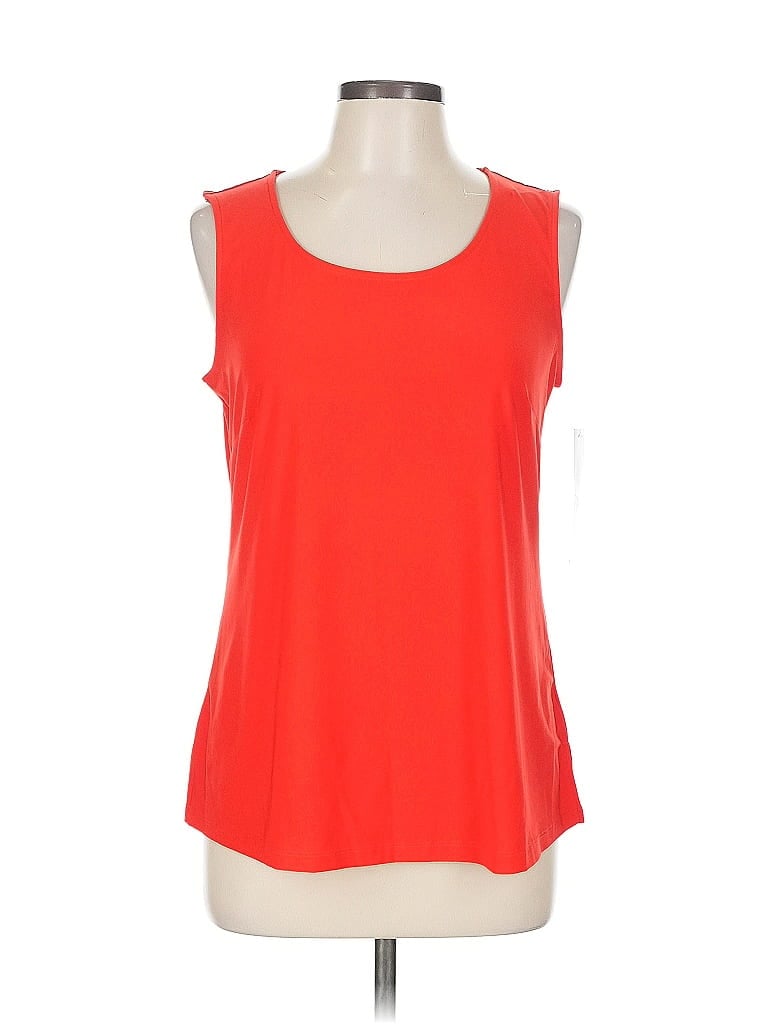 Click to view more detailed imagery on our partner's website Pre-owned Nina Leonard Sleeveless T-shirt In Orange
