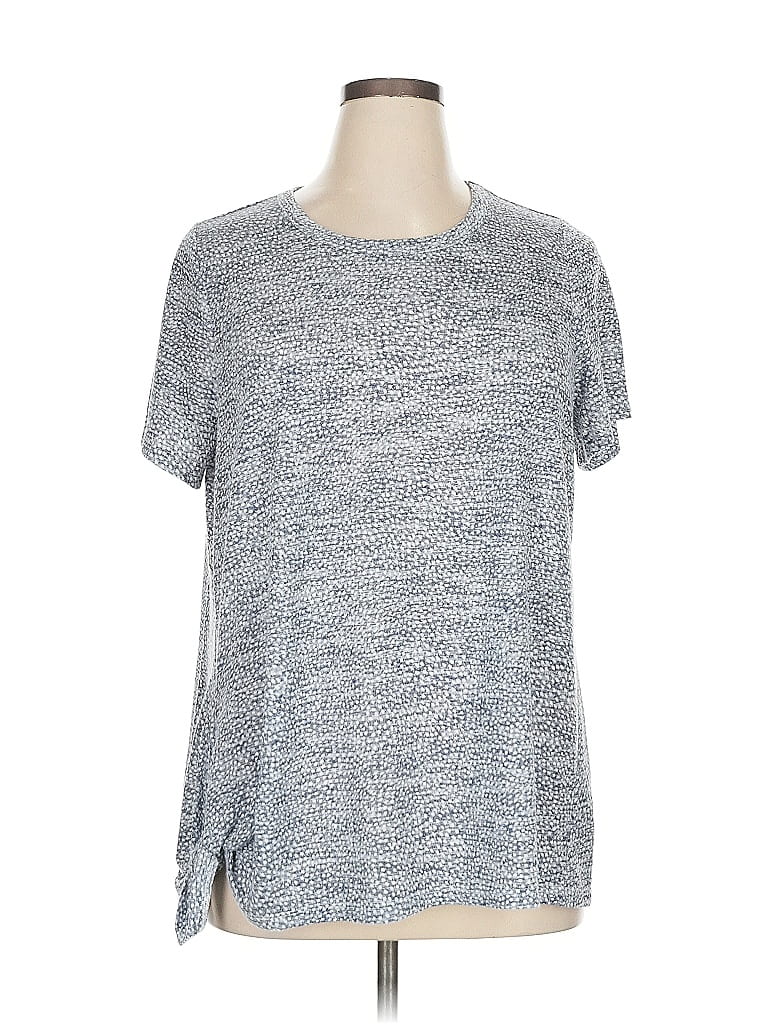 Pre-owned Bobeau Short Sleeve Top Gray Crew Neck Tops