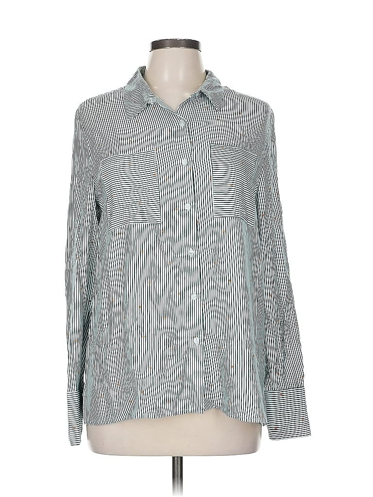 Pre-owned Lumiere Long Sleeve Button Down Shirt In Blue