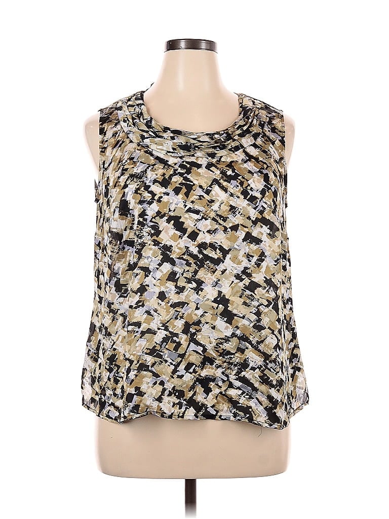 Pre-owned Kasper Sleeveless Blouse In Gold