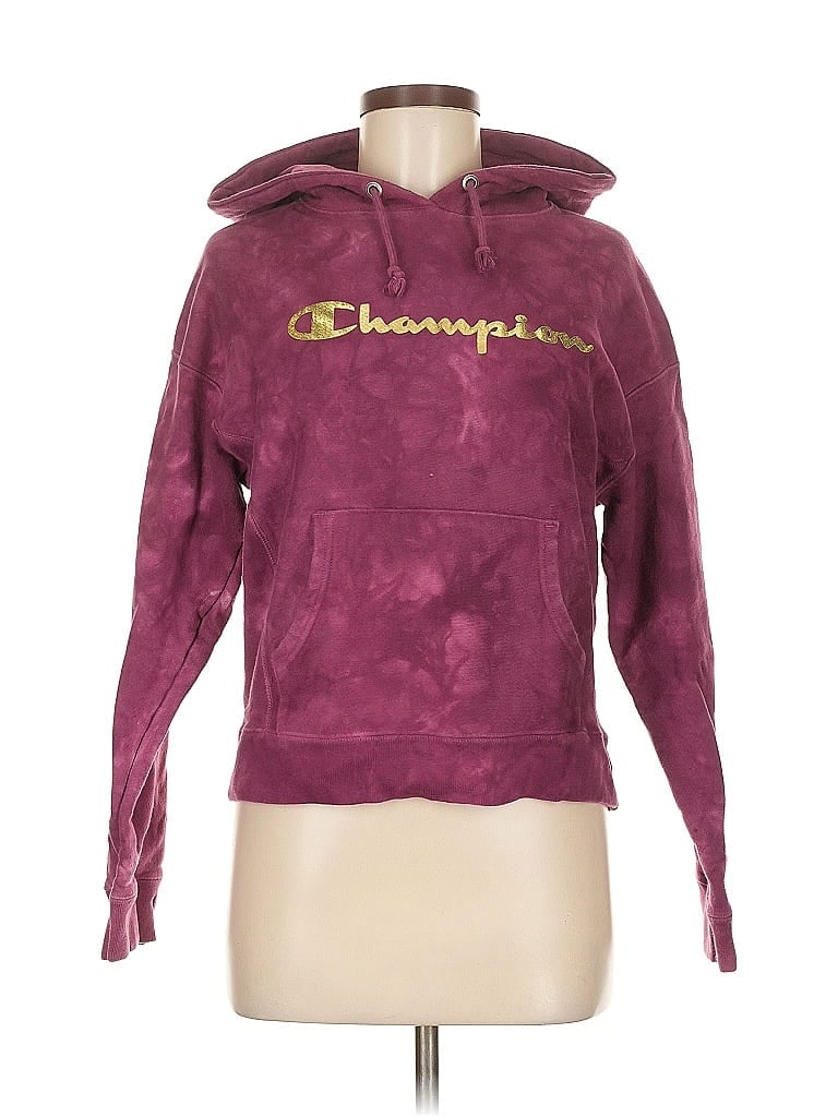 Pre-owned Champion Pullover Hoodie In Burgundy