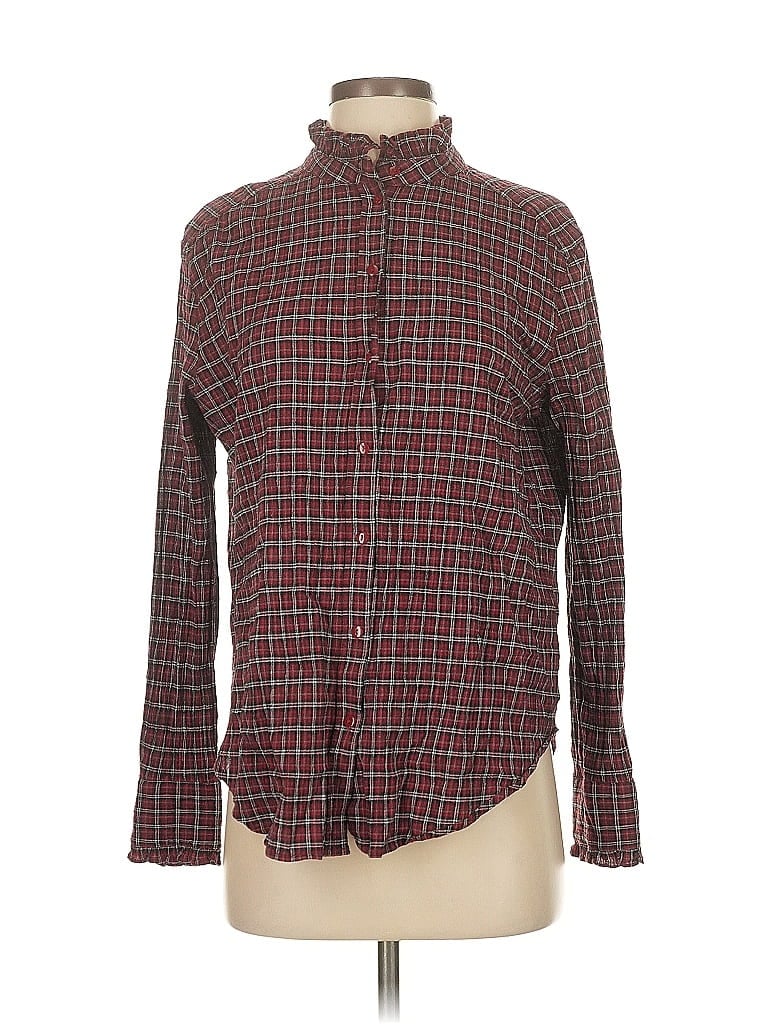 Pre-owned Paris Atelier & Other Stories Long Sleeve Button Down Shirt In Burgundy